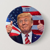 TRUMP 2024 RONDE BUTTON 7,6 CM (Voorkant)