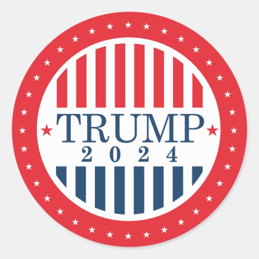 Trump 2024 ronde sticker (Voorkant)