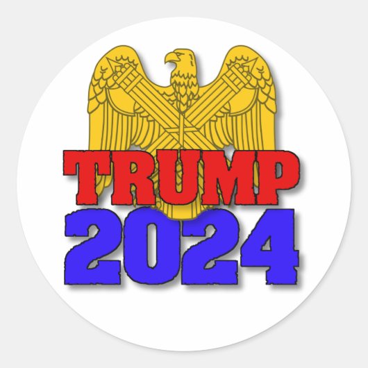 Trump 2024 ronde sticker (Voorkant)
