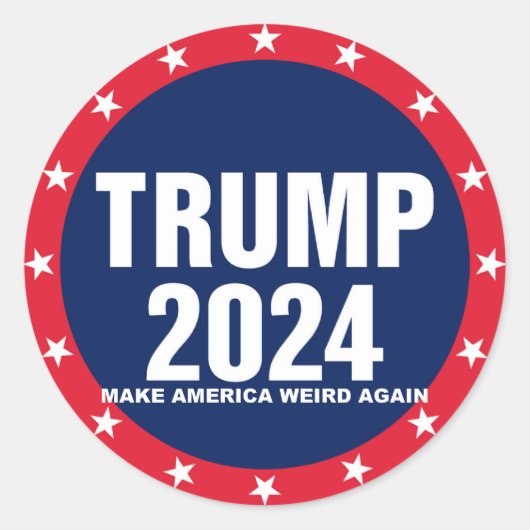 TRUMP 2024 RONDE STICKER (Voorkant)