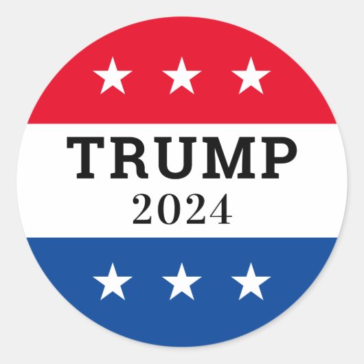 Trump 2024 ronde sticker (Voorkant)