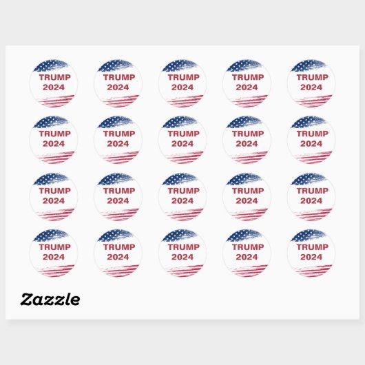 Trump 2024 ronde sticker (Vel)