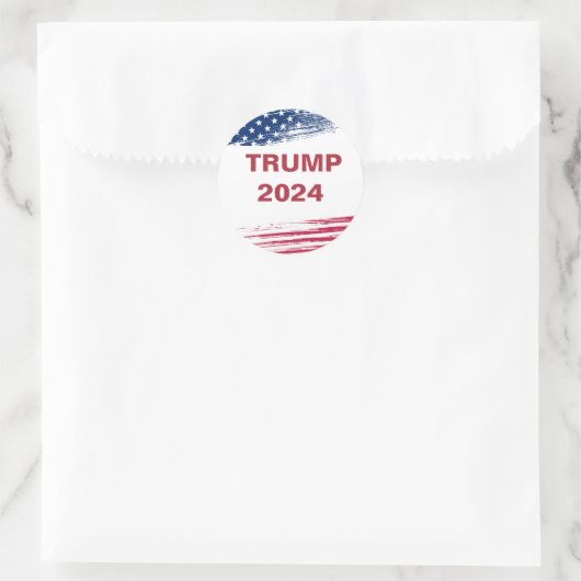 Trump 2024 ronde sticker (Tas)