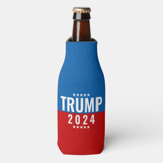 Trump 2024 Rood en Blauw w/Stars Flesjeskoeler (Fles Voorkant)