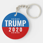 Trump 2024 Rood en Blauw w/Stars Sleutelhanger (Achterkant)