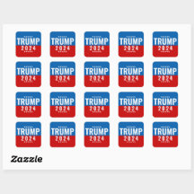 Trump 2024 Rood en Blauw w/Stars