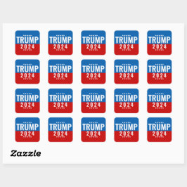 Trump 2024 Rood en Blauw w/Stars Vierkante Sticker