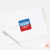 Trump 2024 Rood en Blauw w/Stars Vierkante Sticker (Envelop)