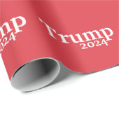 Trump 2024 Rood en Wit Presidentiële Campagne Cadeaupapier (Rol Hoek)