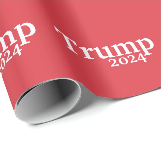 Trump 2024 Rood en Wit Presidentiële Campagne Cadeaupapier (Rol Hoek)