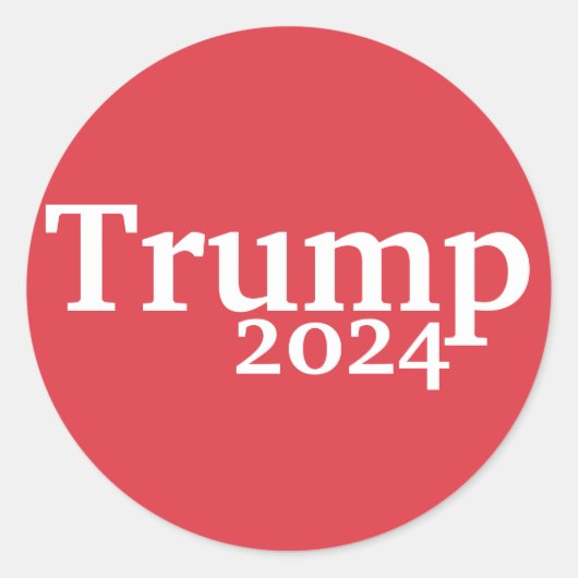 Trump 2024 Rood en Wit Presidentiële Campagne Ronde Sticker (Voorkant)