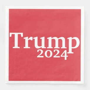Trump 2024 Rood en Wit Presidentiële Campagne Servet
