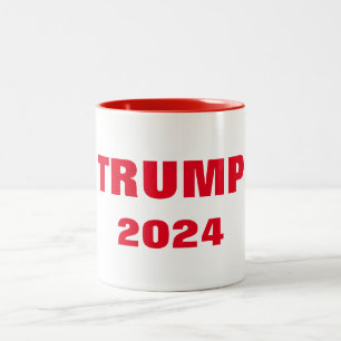 Trump 2024 Rood Wit Cool Custom Gift Party Favor Tweekleurige Koffiemok