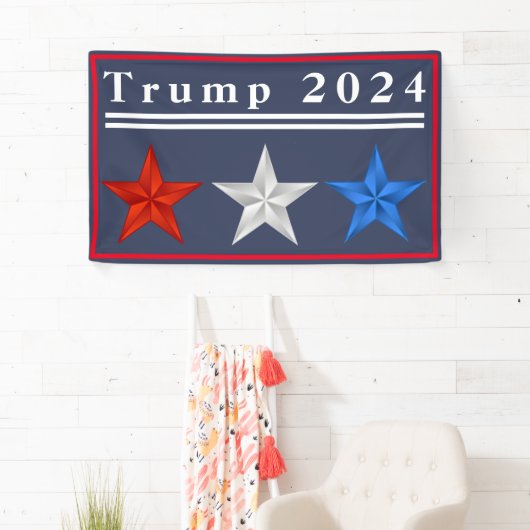 Trump 2024 Rood, Wit en Blauw Vinyl Banner (Insitu)