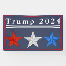 Trump 2024 Rood, Wit en Blauw Vinyl Banner