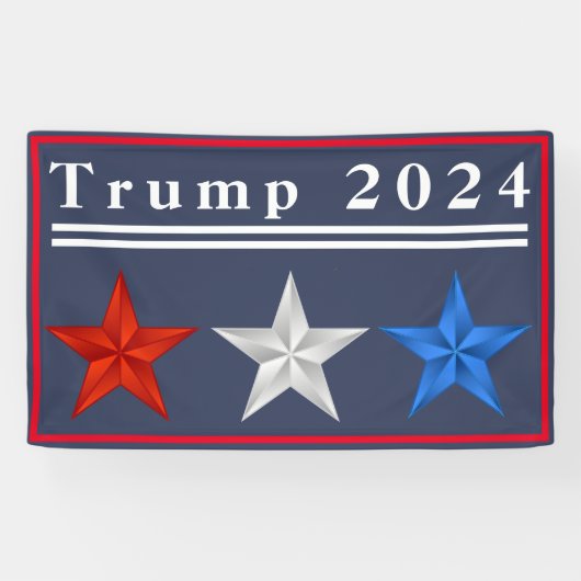 Trump 2024 Rood, Wit en Blauw Vinyl Banner (Horizontaal)