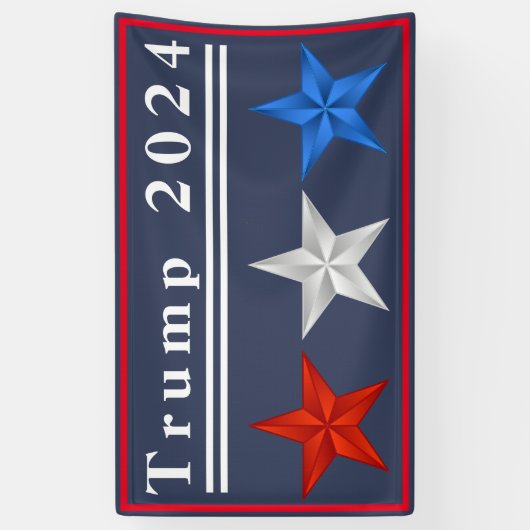 Trump 2024 Rood, Wit en Blauw Vinyl Banner (Verticaal)