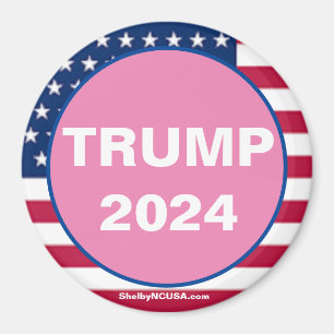 TRUMP 2024 Roze patriottische magneet
