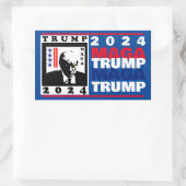 TRUMP 2024 RWB RECHTHOEKIGE STICKER (Tas)
