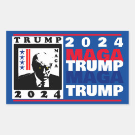TRUMP 2024 RWB RECHTHOEKIGE STICKER
