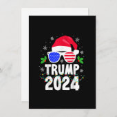 Trump 2024 Santa Hat Xmas Lights Kerstmis Kaart (Voorkant / Achterkant)