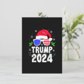 Trump 2024 Santa Hat Xmas Lights Kerstmis Kaart (Staand voorkant)