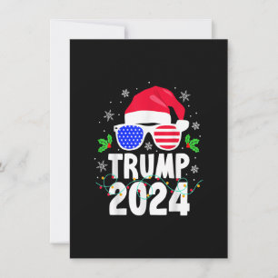 Trump 2024 Santa Hat Xmas Lights Kerstmis Kaart