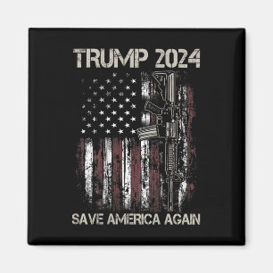 Trump 2024 Save America Again Amerikaanse vlag Pis Magneet