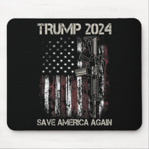 Trump 2024 Save America Again Amerikaanse vlag Pis Muismat