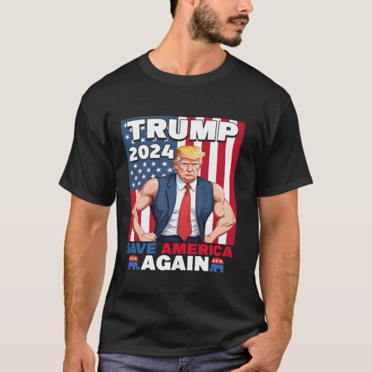 Trump 2024 Save America Again T-Shirt (Voorkant)