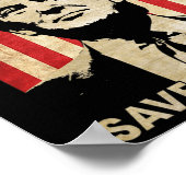 Trump 2024 Save America Amerikaanse vlag verkiezin Poster (Hoek)