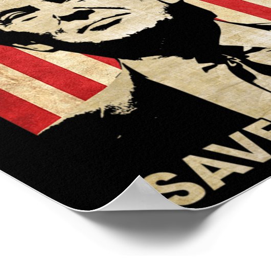 Trump 2024 Save America Amerikaanse vlag verkiezin Poster (Hoek)