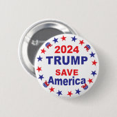 TRUMP 2024 SAVE AMERICA RONDE BUTTON 5,7 CM (Voorkant /achterkant)