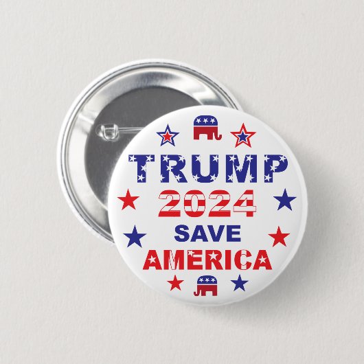 TRUMP 2024 SAVE AMERICA RONDE BUTTON 5,7 CM (Voorkant /achterkant)