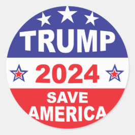 TRUMP 2024 SAVE AMERICA RONDE STICKER