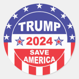 TRUMP 2024 SAVE AMERICA RONDE STICKER