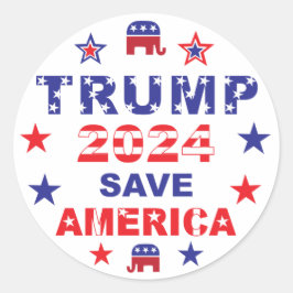 TRUMP 2024 SAVE AMERICA RONDE STICKER