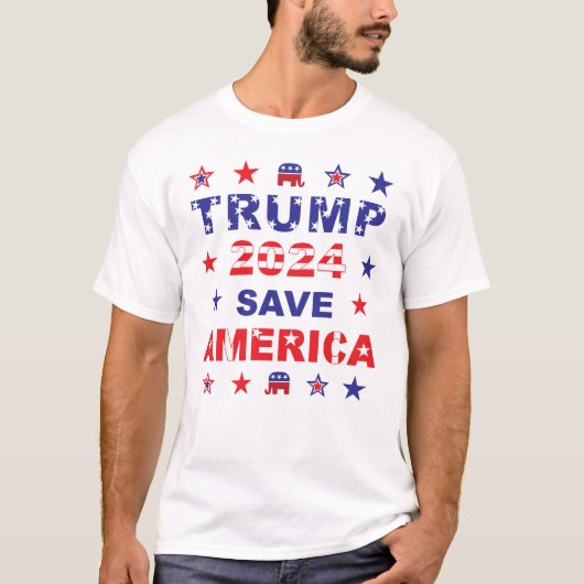 TRUMP 2024 SAVE AMERICA T-SHIRT (Voorkant)