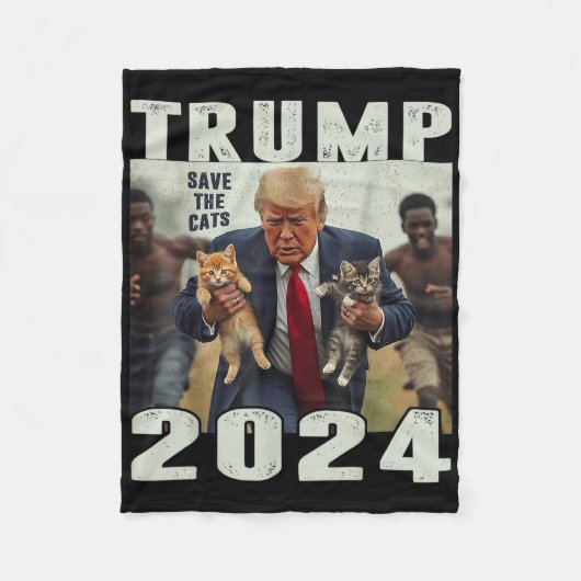 Trump 2024: Save the Cats Gezegde Fleece Deken (Voorkant)