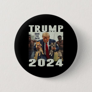 Trump 2024: Save the Cats Gezegde Ronde Button 5,7 Cm