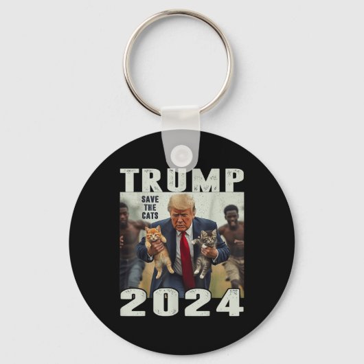 Trump 2024: Save the Cats Gezegde Sleutelhanger (Voorkant)