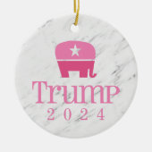 Trump 2024 Schattige roze olifant Keramisch Ornament (Voorkant)