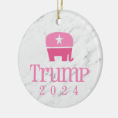 Trump 2024 Schattige roze olifant Keramisch Ornament (Links)