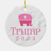 Trump 2024 Schattige roze olifant Keramisch Ornament (Achterkant)