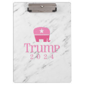 Trump 2024 Schattige roze olifant Klembord (Voorkant)
