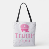 Trump 2024 Schattige roze olifant Tote Bag (Achterkant)