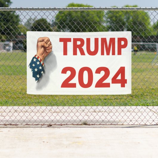Trump 2024 schieten USA Fist Spandoek (Insitu)