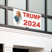 Trump 2024 schieten USA Fist Spandoek (Buitenkant Gebouw)