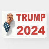 Trump 2024 schieten USA Fist Spandoek (Horizontaal)