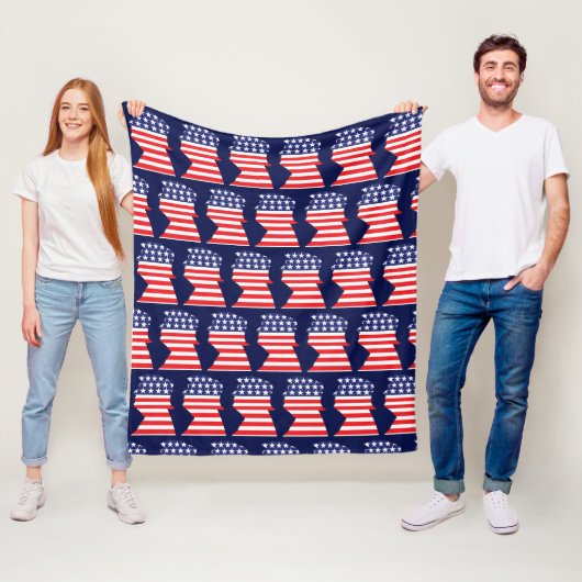 Trump 2024 Silhouet Fleece Deken (In situ)